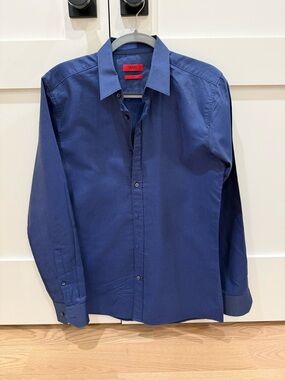 Hugo Boss Men’s Elisha Dark Blue Dress Shirt